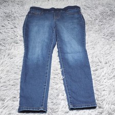 Nine West Heidi Pull On Skinny Jeans Womens 8 Blue Denim Stretch Comfort Casual