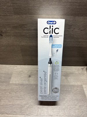 Oral-B Clic Manual Toothbrush Magnetic Brush Mount Extra Head White