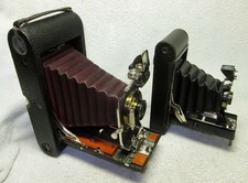TWO NICE Antique Cameras-KODAK RED BELLOWS 3-A Mod B-2  2-A Folding Autographic