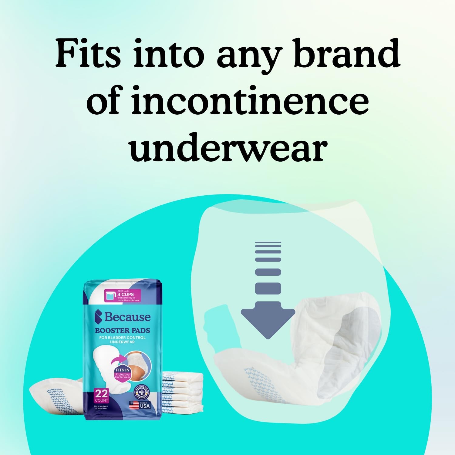 Because Premium Incontinence Booster Pads for Men and Women, Adds Extra