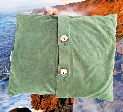 Organic Buckwheat Husk Pillow Dreamtime Made in Santa Cruz Velveteen Cover