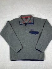 Patagonia Synchilla Snap-T Fleece Pullover Uomo Grigio Medio Accenti Navy 25580