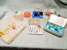 Big Lot Fly Fishing Items Fly Lures Sinkers Cases Ties Hooks etc 
