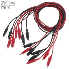 8pcs Double-ended Wire Crocodile Alligator Clips Test Line Leads Jumper Cable US