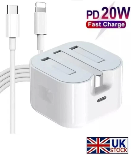 Fast 20W USB-C PD Charger Cable for iPhone 14 13 12 11 Pro XR XS Wall Plug