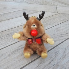 Vintage RUSS Reindeer with Articulating Arms Plush Figure 3" Window Ornament