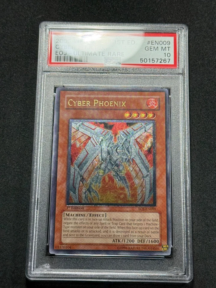 Yugioh PSA 10 Cyber Phoenix EOJ-EN009 1st Edition Ultimate Rare - Image 2 of 3