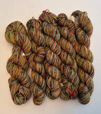 VINTAGE KOIGU KPPPM YARN - 5 Skeins Brown Coral Green 175 Yds ea 100 Merino