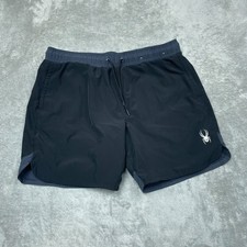 Spyder Mens Swim Shorts XL Black Drawstring Waist Mesh Lined a1617