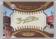 2007 Sweet Spot Signatures Ball Gold Stitching Ink 85/99 Brandon Wood Auto x4y