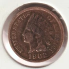 US Rare Old West 1902 Indian Head Penny Coin American Collection Shield Cent USA