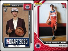(2) 2025-26 Panini Instant Will Riley DRAFT NIGHT/RPS FIRST LOOK SP Wizards RC