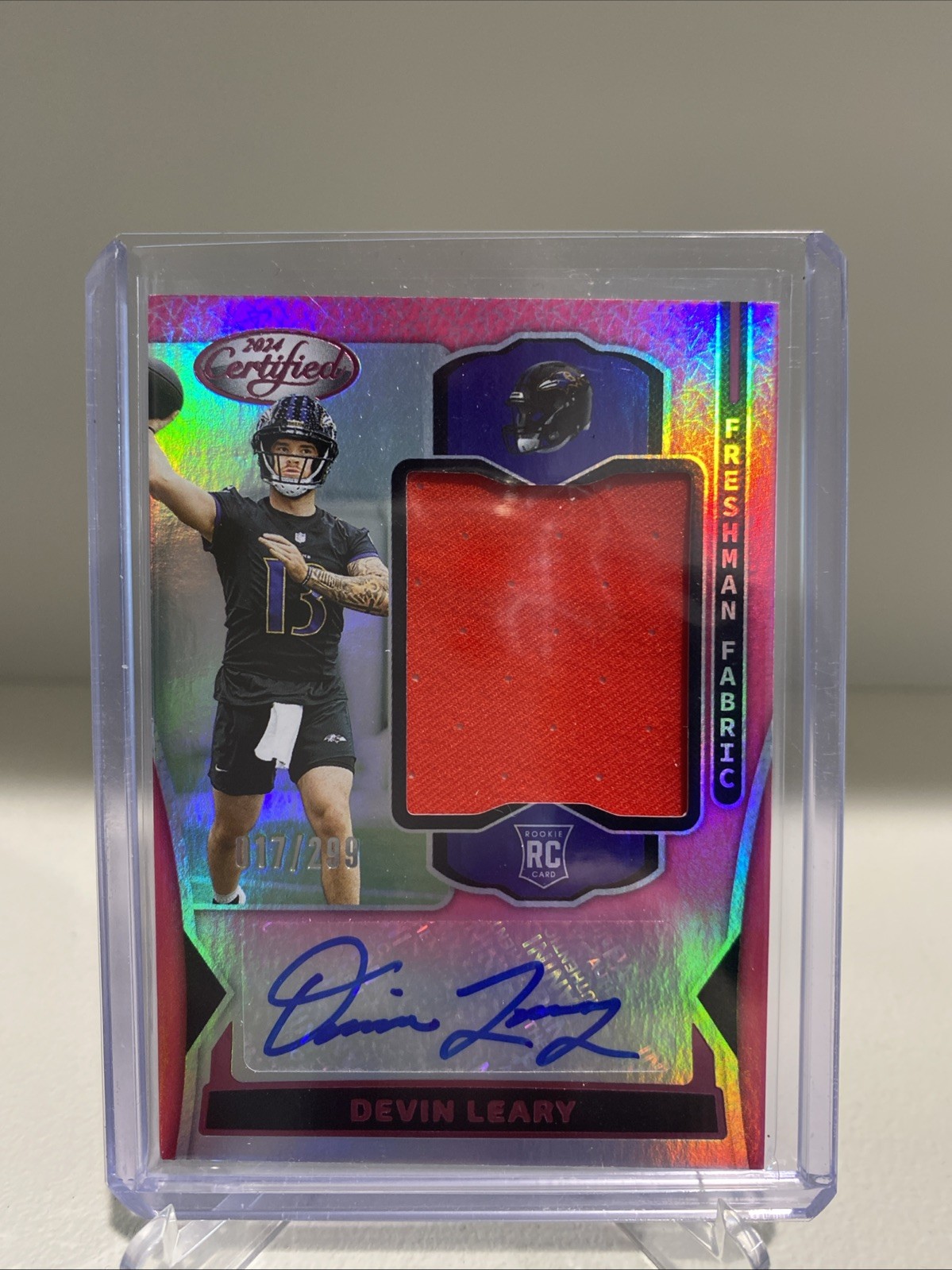2024 Panini Certified - Freshman Fabric Mirror Signatures Devin Leary /299