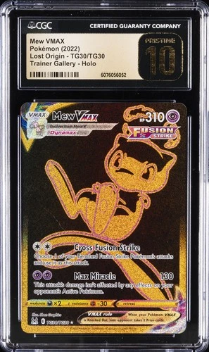 2022 POKEMON LOST ORIGIN,  TRAINER GALLERY - HOLO MEW VMAX CGC 10 PERFECT