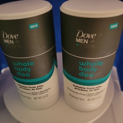 2 Dove Men + Care Whole Body Deo Stick Men's Deodorant Bamboo & Aloe 2.6 oz NEW