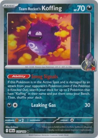 TEAM ROCKET'S KOFFING 125/182 DESTINED RIVALS POKEMON (REVERSE HOLO, NM)
