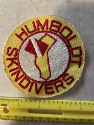 4 Inch Round Humboldt Skindivers Yellow And Red Patch California Divers 
