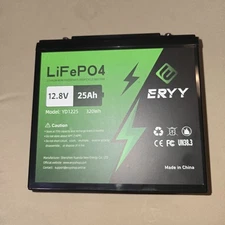ERYY LiFePO4 Lithium Iron Phosphate Deep Cycle Rechargeable Battery 12.8v 25AH