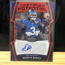 Deonte Banks 2025 Panini Certified Football Potential Auto Mirror Red 38/99