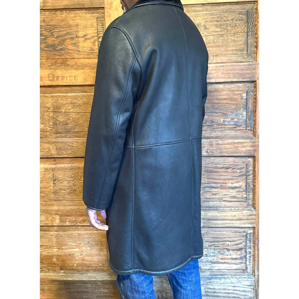 Abrigo de cuero genuino Ermenegildo Zegna Foto 4 de 4