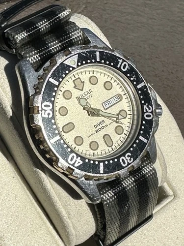 Vintage Seiko-Pulsar Quartz Diver V736-6A20 New Crystal, Battery, Seals