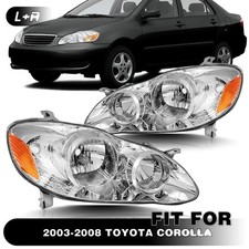 For Toyota Corolla 2003-2008 Halogen Headlights Assembly Leftright Side Chrome For Toyota Corolla 2003-2008 Halogen Headlights Assembly Leftright Side Chrome