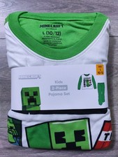 Minecraft Pajamas Boys Large 10-12 Fleece 2-Piece Long Sleeve Shirt Pants TNT