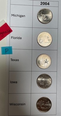 2004 STATE Quarter set of 5 (P Mint) most from mint rolls