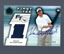 KEVIN SUTHERLAND 2003 SP GAME USED AUTOGRAPH SHIRT CARD /1500 golf signed