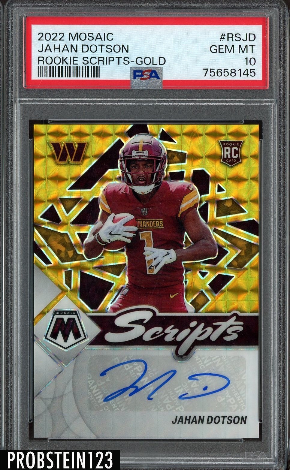 Jahan Dotson Panini Mosaic Rookie Scripts #RSJD Gold