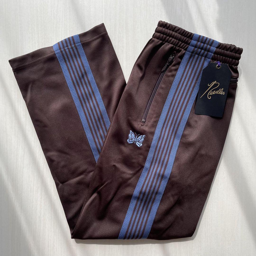 NEEDLES Track Pants Straight Brown x Blue lines MR533 Size-M NEEDLES Track Pants Straight Brown x Blue lines MR533 Size-M