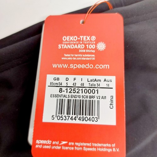 Calzoncillos de natación Speedo Essentials Endurance10 negros de 5 cm 34" BNWT interés gay - Imagen 5 de 11