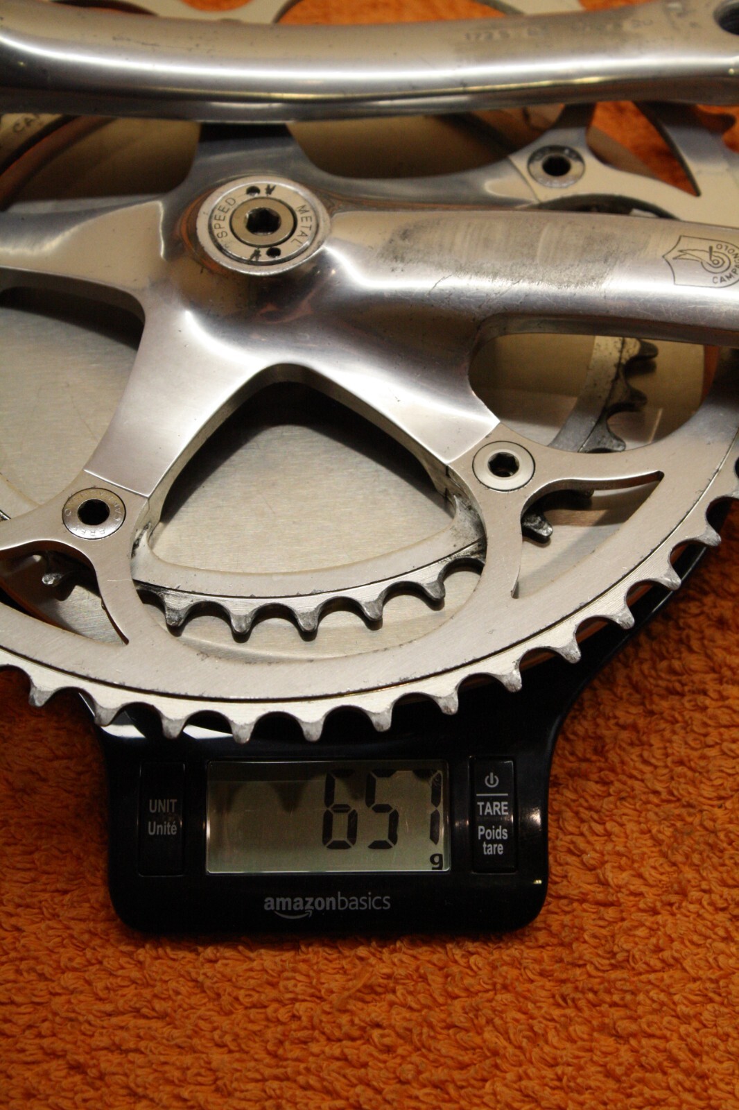 Vintage Campagnolo crankset 172.5mm 39-53t square taper