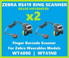 LOT OF 2 Zebra RS419 Finger Barcode Scanner RS419-HP2000FSR to WT4090 WT41N0!🔥⭐