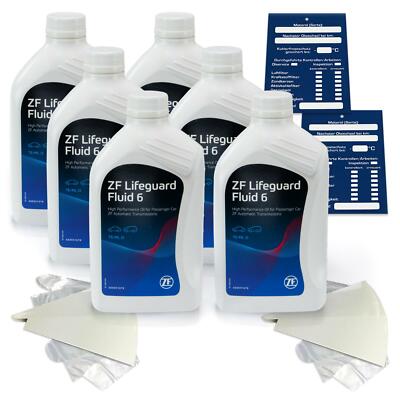 6 Liter Automatikgetriebeöl 6HP ZF LifeGuard Fluid 6 inkl. Trichter + Anhänger