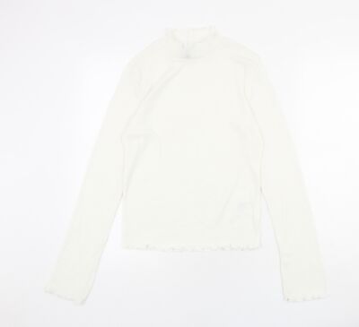Divided by H&M Damen Bluse Elfenbein Polyestermischung Größe M