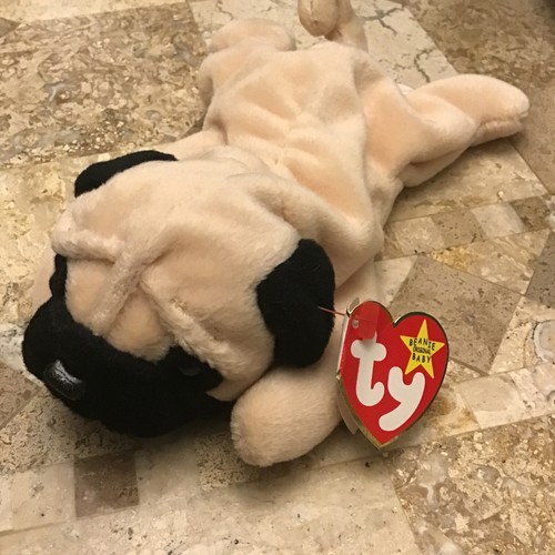 TY Beanie Baby 1996 "Pugsly" Retired 1999 - Mint Condition with Multiple Errors - Picture 4 of 10