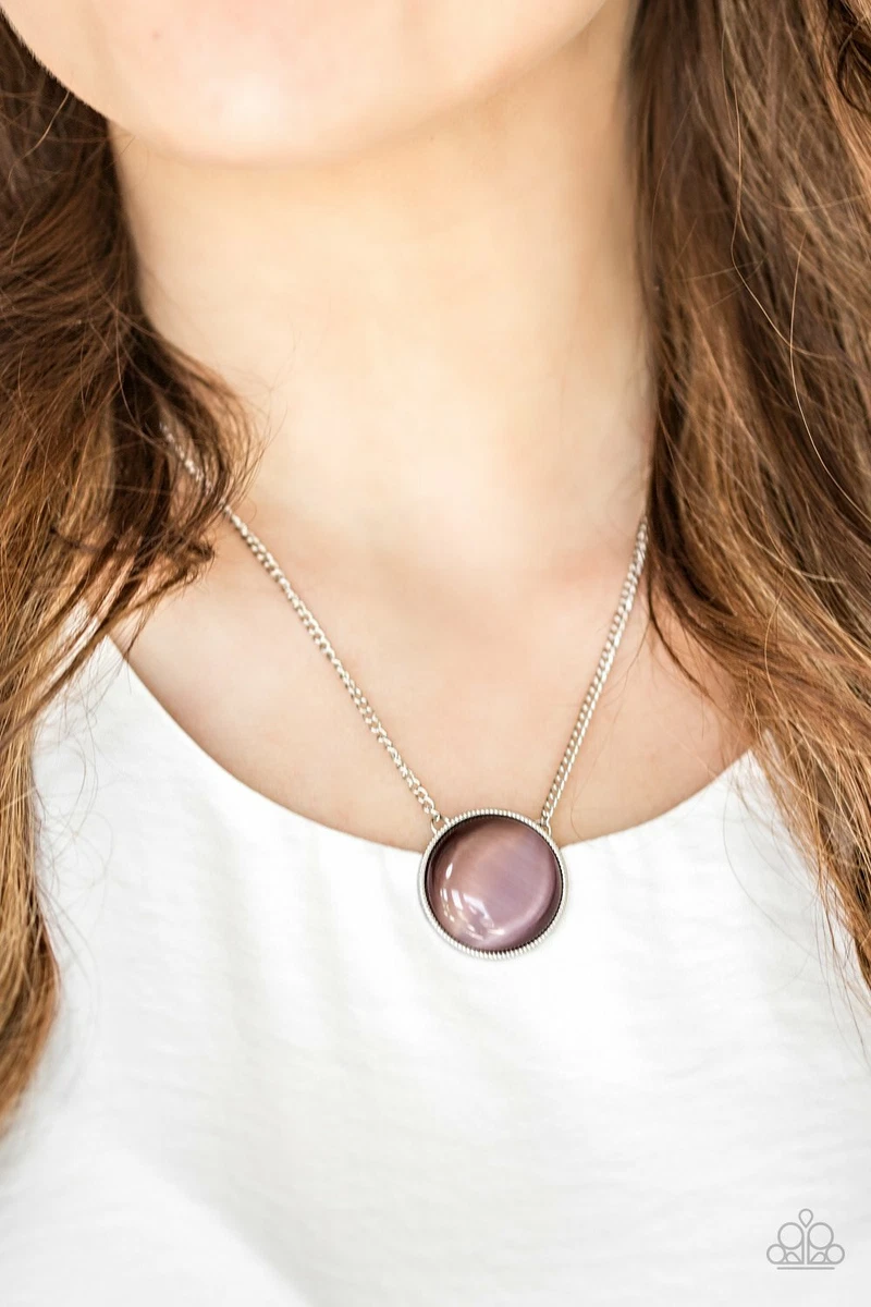 Paparazzi GLOW Down In History Purple Moonstone Necklace and