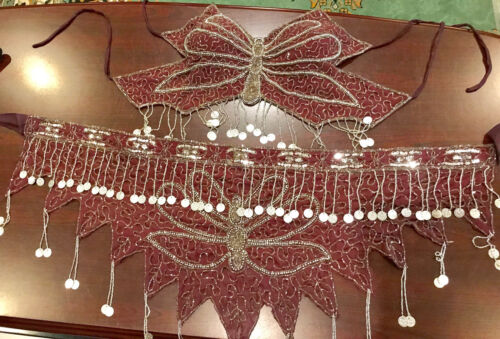 Women Belly Dance Costume Sequins Tassel Bra/Hip Scarf Bollywood Belly Dancewear