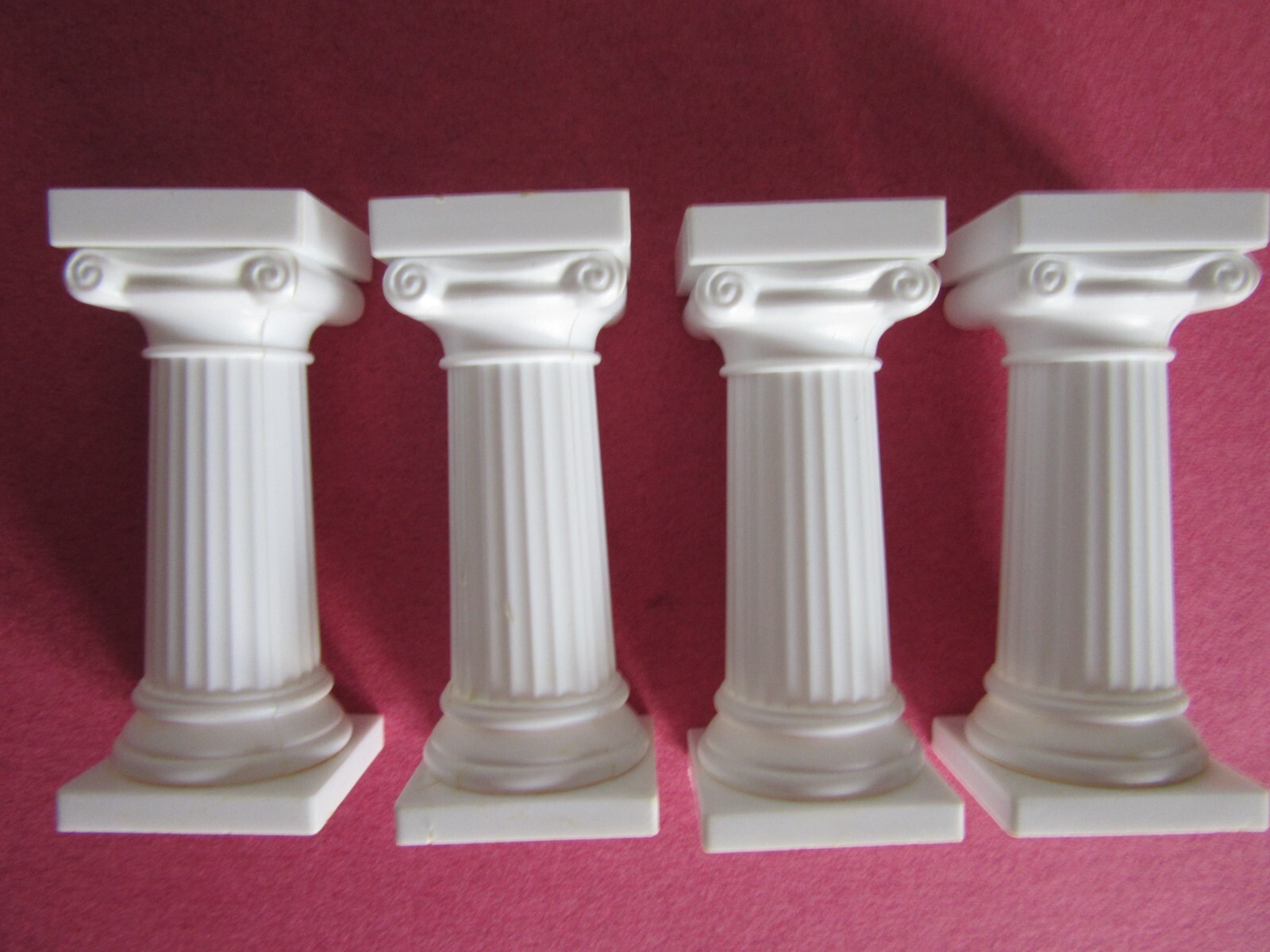 set of 4 vintage 3 in tall Wilton Grecian Pillars for cake decorating