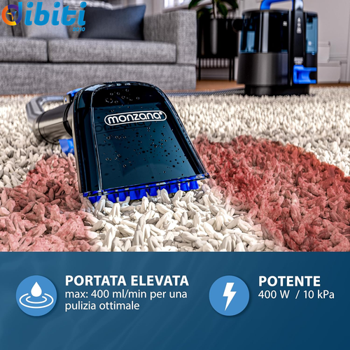 MONZANA Lavatappeti Pulizia Tappeto Lava Divano Moquette Auto con Doppio Serbato - Foto 7 di 12