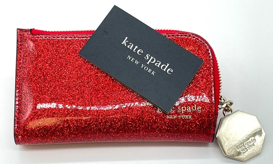 Cartera KATE SPADE Detour Stop Sign charol brillante pequeña delgada plegable nueva con etiquetas Foto 4 de 4
