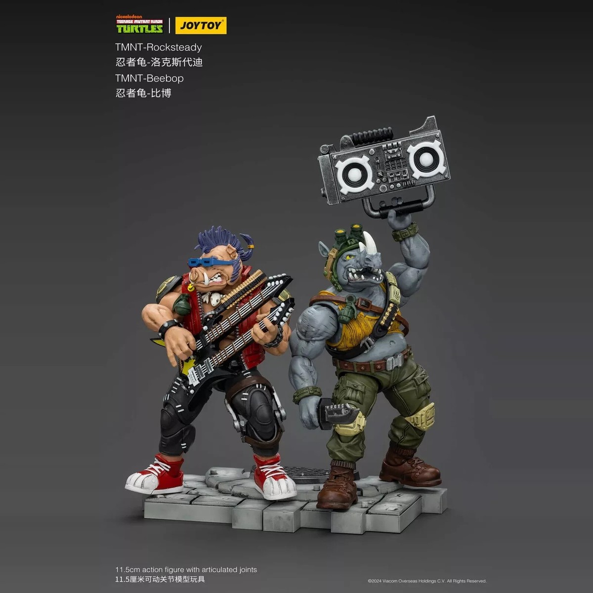 JOYTOY 1/18 TMNT Beebop & Rocksteady Action Figure Toy Model In