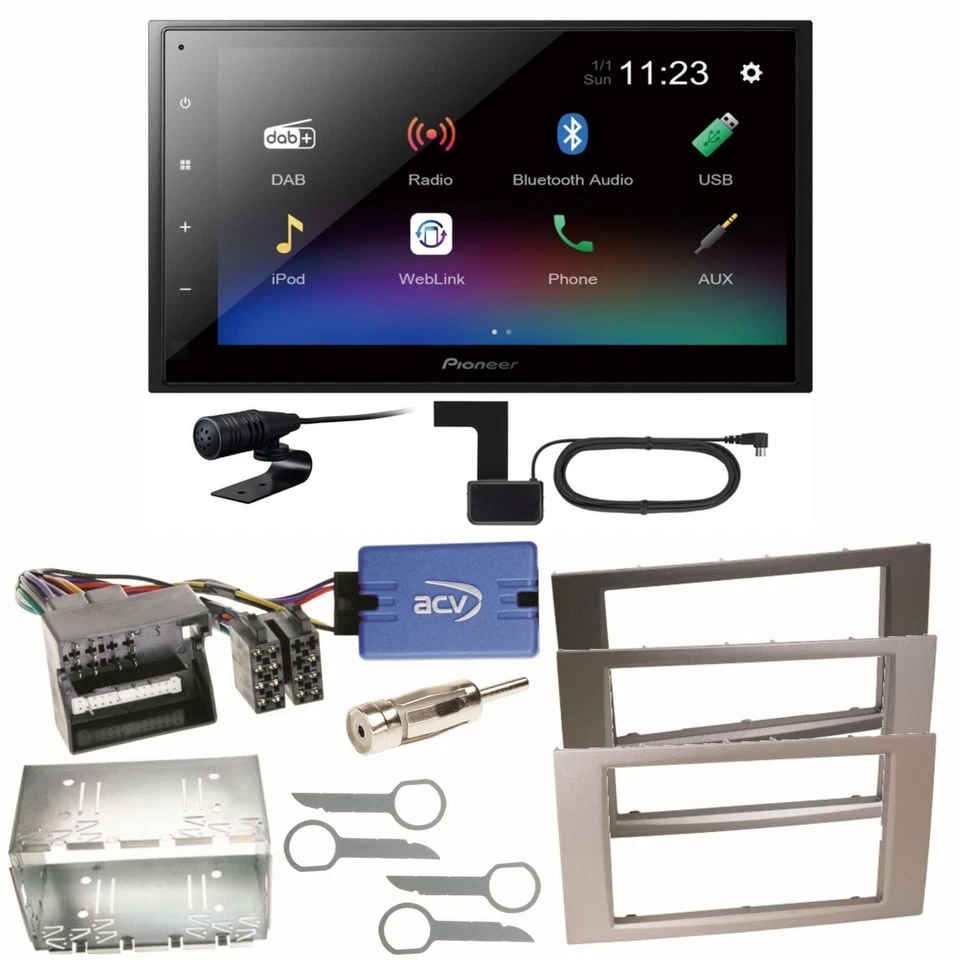 Pioneer DMH-A340DAB DAB+ Bluetooth Einbauset für Ford Focus C-Max Fiesta Transit - Bild 1 von 1