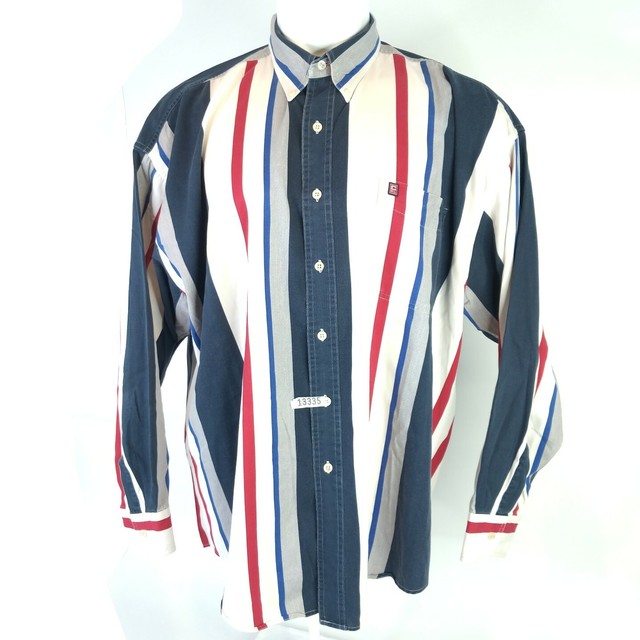 Vintage Chaps Ralph Lauren Mens XL Striped Button Down Long Sleeve Dress Shirt | eBay