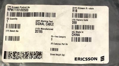 ERICSSON RPM77701 00500 R-State R1B Signal Cable RPM 777 01 Vk04
