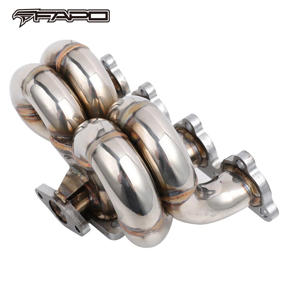 FAPO Turbo Manifold for Honda Civic del Sol CRX D15 D16 SOHC T3 38mm WG Ram Horn - Image 4 of 4