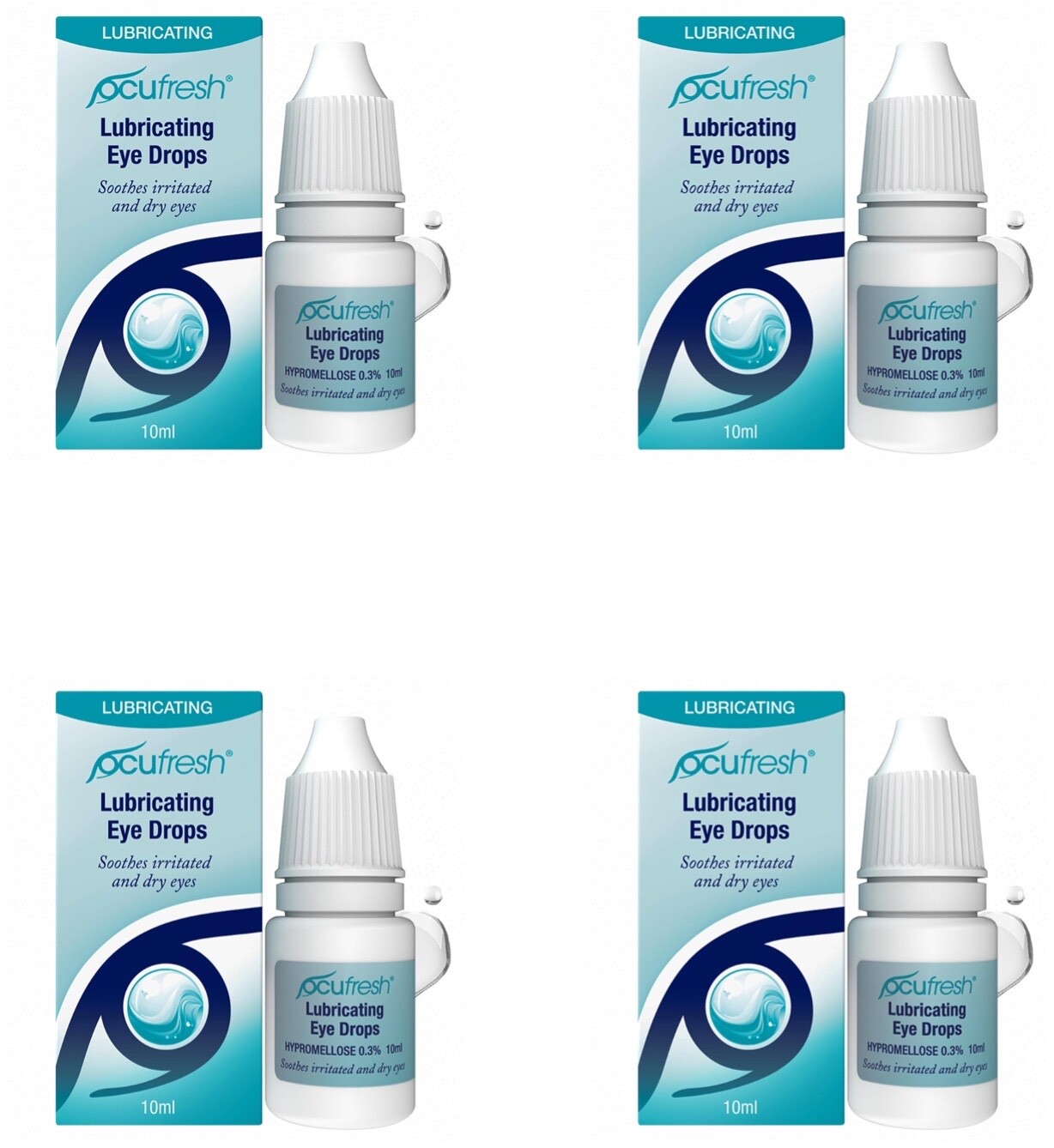 4 x OCUFRESH Hypromellose 0.3%  Lubricating Eye Drops (10ml) **£4.24/unit**  NP