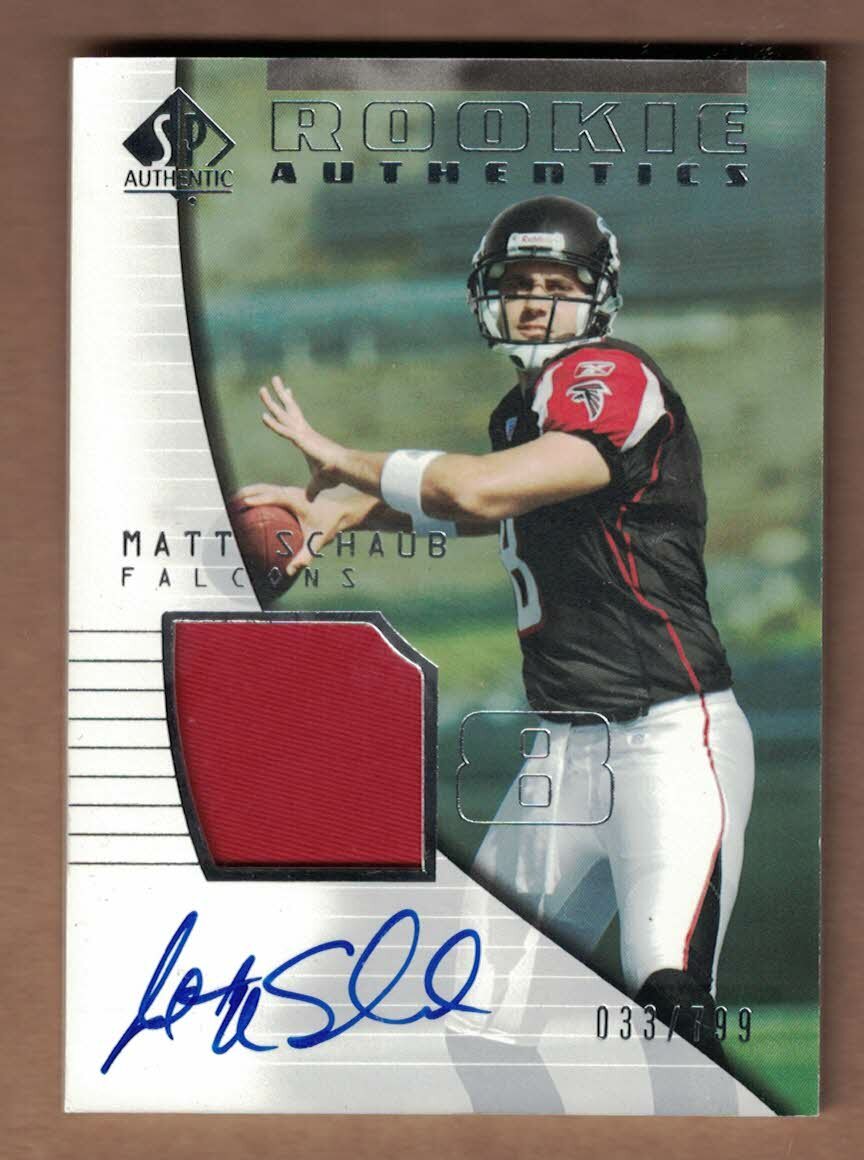 2004 SP AUTHENTIC #187 MATT SCHAUB JSY AU RC #33/799