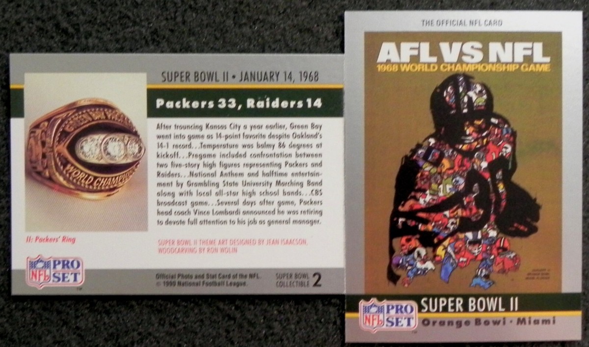 AFL vs. NFL SUPER BOWL 2 _ Packers 33, Raiders 14 _ 1990 PRO SET